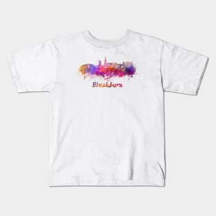 Blackburn skyline in watercolor Kids T-Shirt